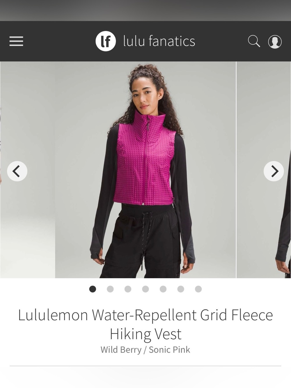 lululemon athletica Wild Berry Grid Fleece Vest
